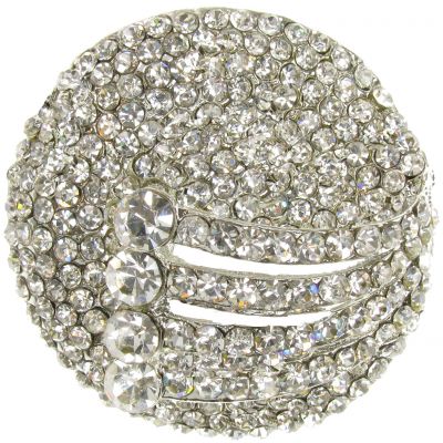 SILVER BROOCH DIAMANTE BROACH VINTAGE SHOE CAKE DECORATION PIN BRIDAL - NEW - UK