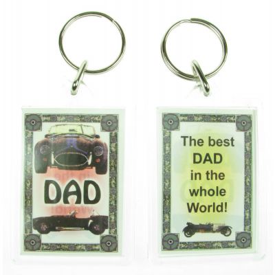 NOVELTY FAMILY NAME DAD KEYRING PRINTED BOTH SIDES, UK,  NEW