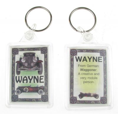 NOVELTY NAME KEYRING PRINTED BOTH SIDES WITH ORIGIN & MEANING, LETTER "W" UK NEW