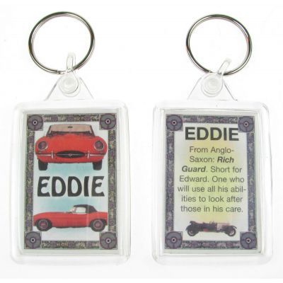 NOVELTY NAME KEYRING PRINTED BOTH SIDES WITH ORIGIN & MEANING, LETTER “E” UK NEW