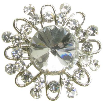 SILVER BROOCH DIAMANTE BRIDAL BOUQUET CAKE DECORATIO SHOE PIN JEWELLERY NEW - UK