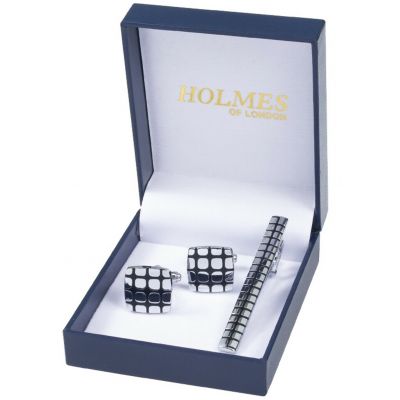 CUFF LINKS SILVER CUFF LINKS TIE PIN CLIP WEDDING BESTMAN XMAS GIFT BNIB UK SL13