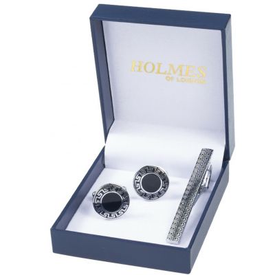 CUFF LINKS SILVER CUFF LINKS TIE PIN CLIP WEDDING BESTMAN XMAS GIFT BNIB UK SL15